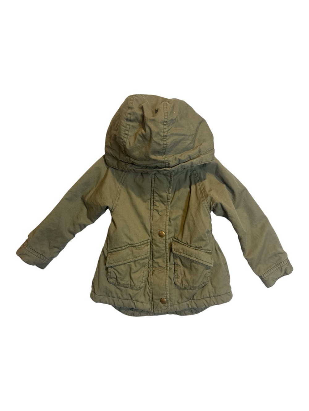Old Navy Toddler Girls Hooded Utility Jacket Olive Green Fall Casual Jacket 3T